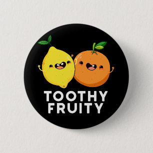 Macaron Rond 5 Cm Toothy Fruity Funny Fruit Pun Dark BG