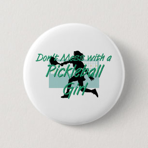 Macaron Rond 5 Cm TOP Pickleball Girl DMW boutons