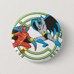 Macaron Rond 5 Cm Tornade rouge + Batman