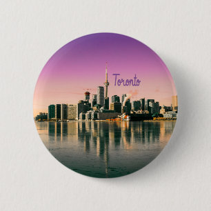 Macaron Rond 5 Cm Toronto Capitale de l'Ontario Canada City Skyline