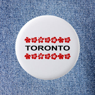 Macaron Rond 5 Cm Toronto Red Aloha Bands couleur claire