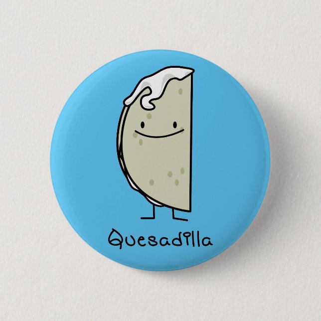 Macaron Rond 5 Cm Tortilla grillée par Mexicain de Quesadilla avec (Devant)