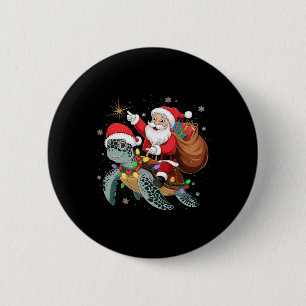 Macaron Rond 5 Cm Tortue amusante Noël Père Noël équitation Tortue d