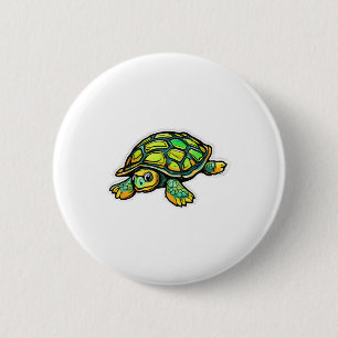 Macaron Rond 5 Cm Tortue Animal Tortue Vert