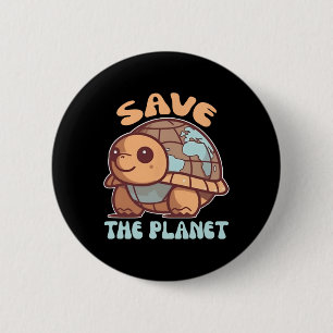 Macaron Rond 5 Cm Tortue Avec Protection De l'environnement De La Te