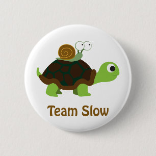 Macaron Rond 5 Cm Tortue caricaturale et escargots