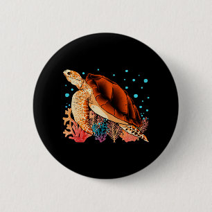 Macaron Rond 5 Cm Tortue colorée cadeau animal d'océan