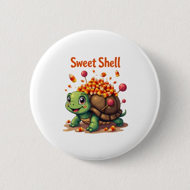 Macaron Rond 5 Cm Tortue coquille de bonbons (Devant)