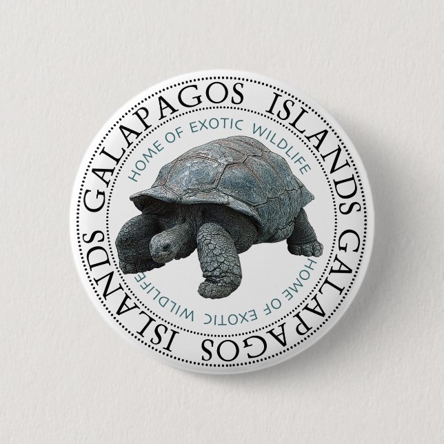 Macaron Rond 5 Cm Tortue des îles Galapagos (Devant)