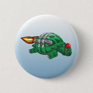Macaron Rond 5 Cm Tortue Fusée