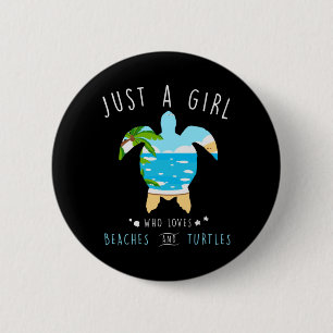 Macaron Rond 5 Cm Tortue Juste Une Fille Qui Aime Les Plages Et Les