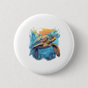 Macaron Rond 5 Cm Tortue sous-marine sereine Copie