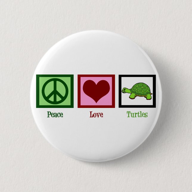 Macaron Rond 5 Cm Tortues de paix (Devant)