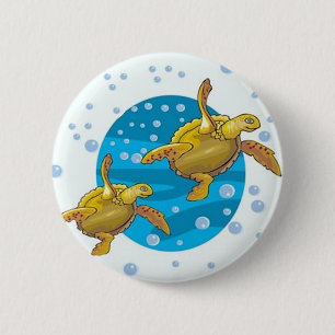 Macaron Rond 5 Cm Tortues marines