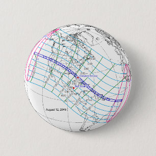 Macaron Rond 5 Cm Total Solaire Eclipse 2045 Global Path