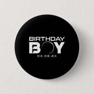 Macaron Rond 5 Cm Total Solaire Eclipse Anniversaire Garçon 8 avril