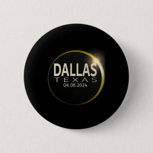 Macaron Rond 5 Cm Total Solaire Eclipse Dallas Texas 8 avril 2024 Ec