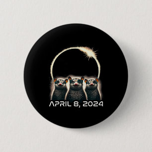 Macaron Rond 5 Cm Total Solaire Eclipse Shirt 2024 Opossum En Astron