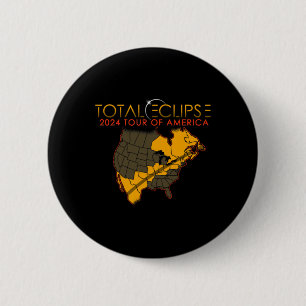 Macaron Rond 5 Cm Total Solar Eclipse 2024 Tour Of America 04.08.24