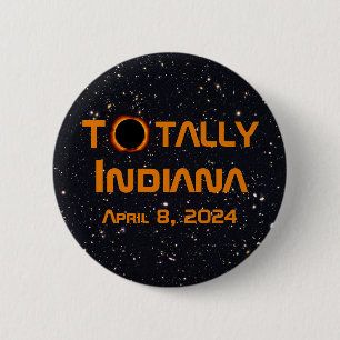 Macaron Rond 5 Cm Totalement Indiana 2024 Solar Eclipse