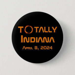 Macaron Rond 5 Cm Totalement Indiana 2024 Solar Eclipse