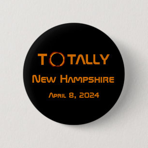 Macaron Rond 5 Cm Totalement New Hampshire 2024 Solar Eclipse