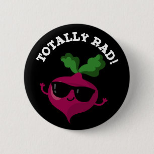 Macaron Rond 5 Cm Totalement Rad Funny Veggie Radish Pun Dark BG