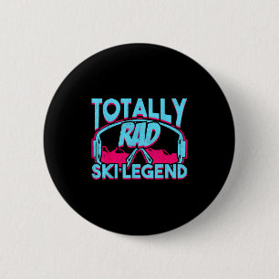 Macaron Rond 5 Cm Totalement Rad Ski Legend Retro Vintage 80s 90s Sk