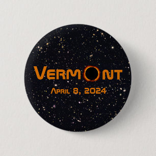 Macaron Rond 5 Cm Totalement Vermont 2024 Solar Eclipse