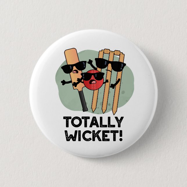 Macaron Rond 5 Cm Totalement Wicket Funny Sports Cricket Pun (Devant)