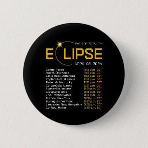 Macaron Rond 5 Cm Totalité Chemin 2024 Eclipse Carte Total Eclipse A