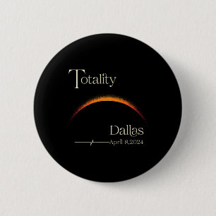 Macaron Rond 5 Cm Totalité Solaire Eclipse Dallas Texas Total Solair