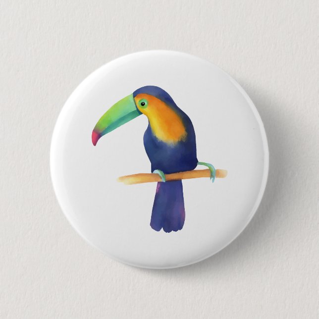 Macaron Rond 5 Cm Toucan (Devant)