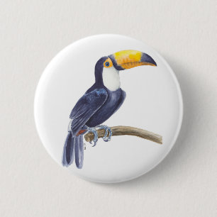 Macaron Rond 5 Cm Toucan, oiseau tropical