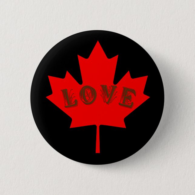 Macaron Rond 5 Cm Touche d'amour personnalisée pour la fête du Canad (Devant)
