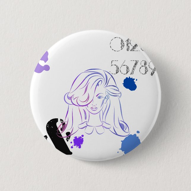 Macaron Rond 5 Cm Touche de couleurs aquarelles (Devant)