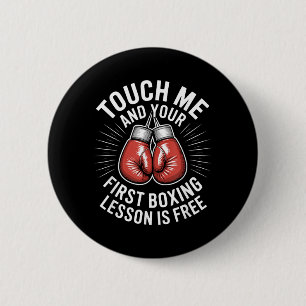 Macaron Rond 5 Cm Touche Moi et Votre Leçon de Boxe Ft est - Gym Box
