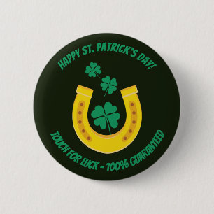 Macaron Rond 5 Cm Touche Saint Patrick pour la bonne chance Bouton
