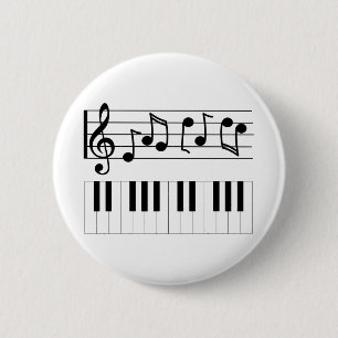 Macaron Rond 5 Cm Touches de piano et notes musicales