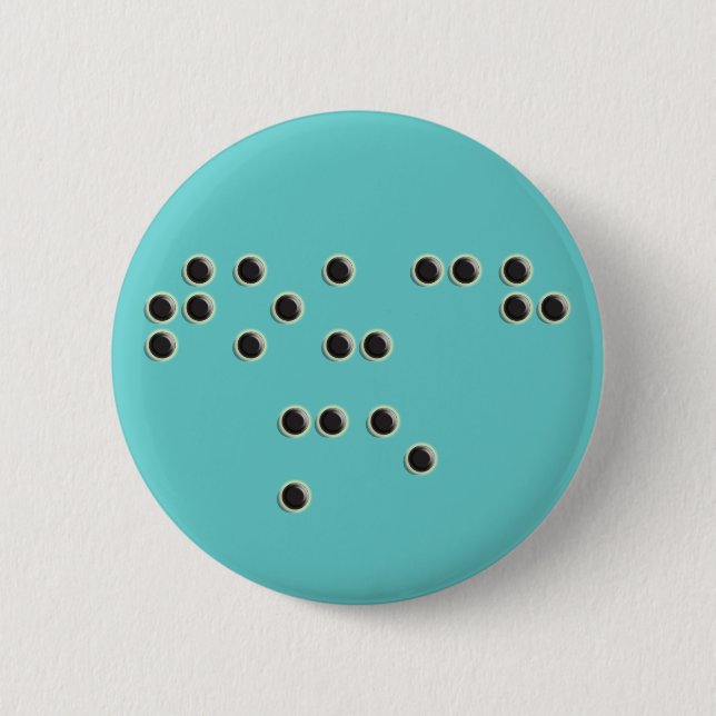 Macaron Rond 5 Cm Touchez-moi bouton (braille) (Devant)