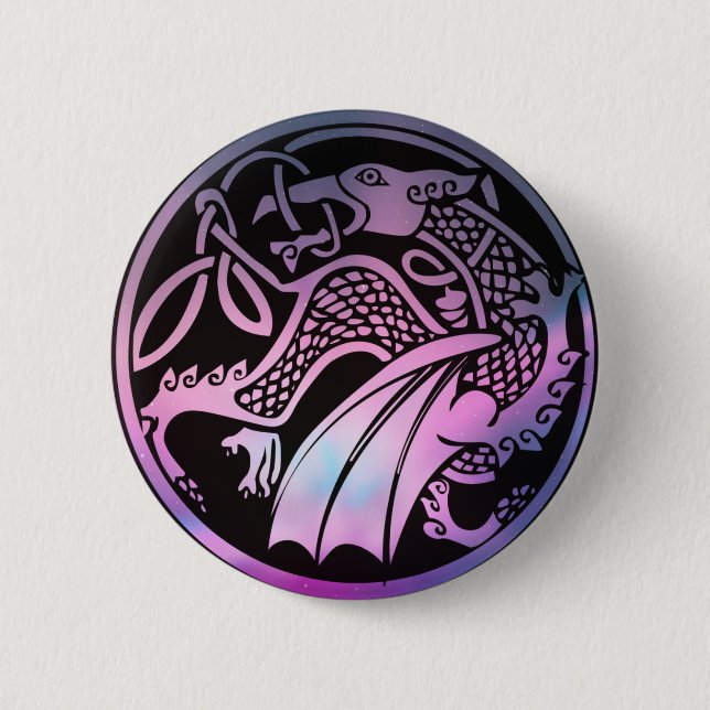 Macaron Rond 5 Cm Tour de dragon celtique (Devant)
