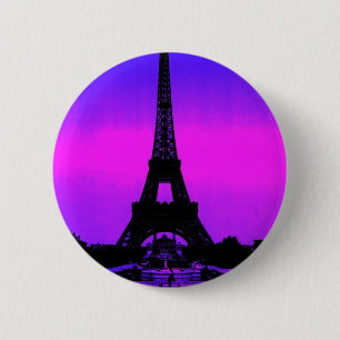 Macaron Rond 5 Cm Tour Eiffel