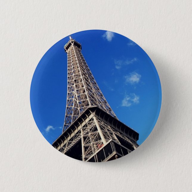 Macaron Rond 5 Cm Tour Eiffel Paris Europe Travel (Devant)