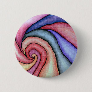 Macaron Rond 5 Cm Tourbillon d'aquarelle