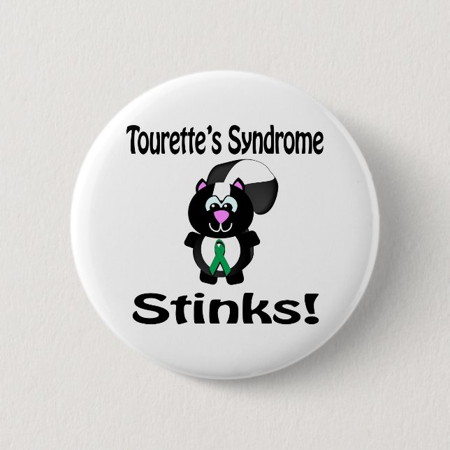 Macaron Rond 5 Cm Tourettes Syndrome pue Conception de la sensibilis (Devant)