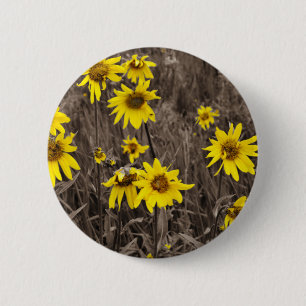 Macaron Rond 5 Cm Tournesol dans la Montagne Rocheuse