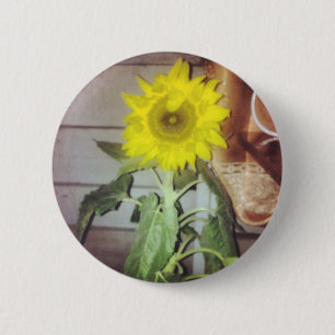 Macaron Rond 5 Cm tournesol neuf dans l'après-midi