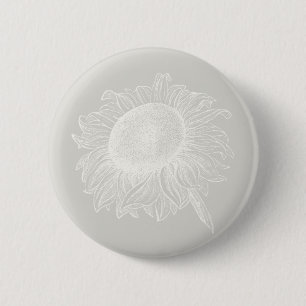 Macaron Rond 5 Cm Tournesol Vintage Fleur Art COULEUR PERSONNALISÉE