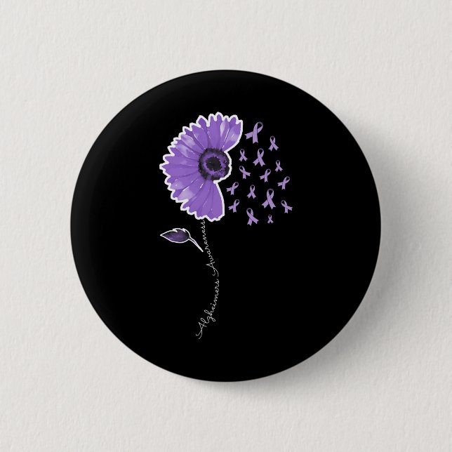 Macaron Rond 5 Cm Tournesol violet guerrier Cute Ribbon (Devant)