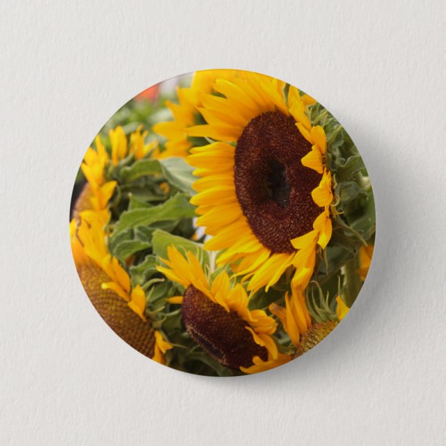 Macaron Rond 5 Cm Tournesols (Devant)